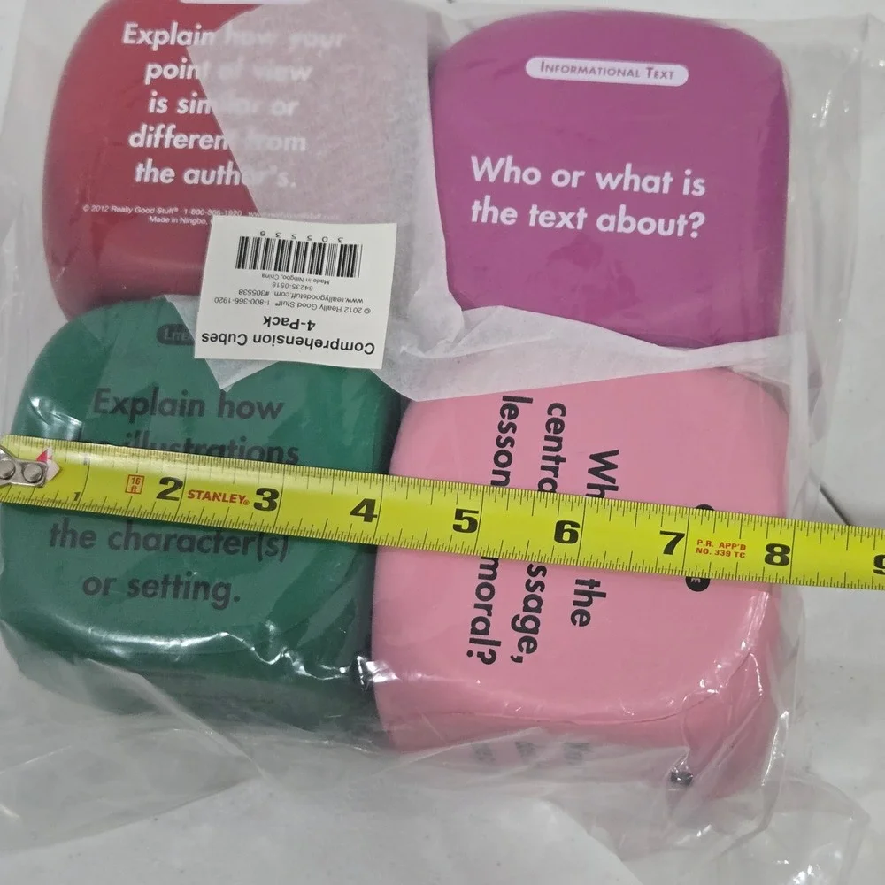 Really Good Stuff Comprehension Cubes 4-Pack Educational Foam Dice Grades 2-3